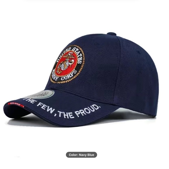 Marine Corps Baseball Cap Patriotic Trucker Hat USMC Embroidered Blue Unisex Men - Picture 15 of 15